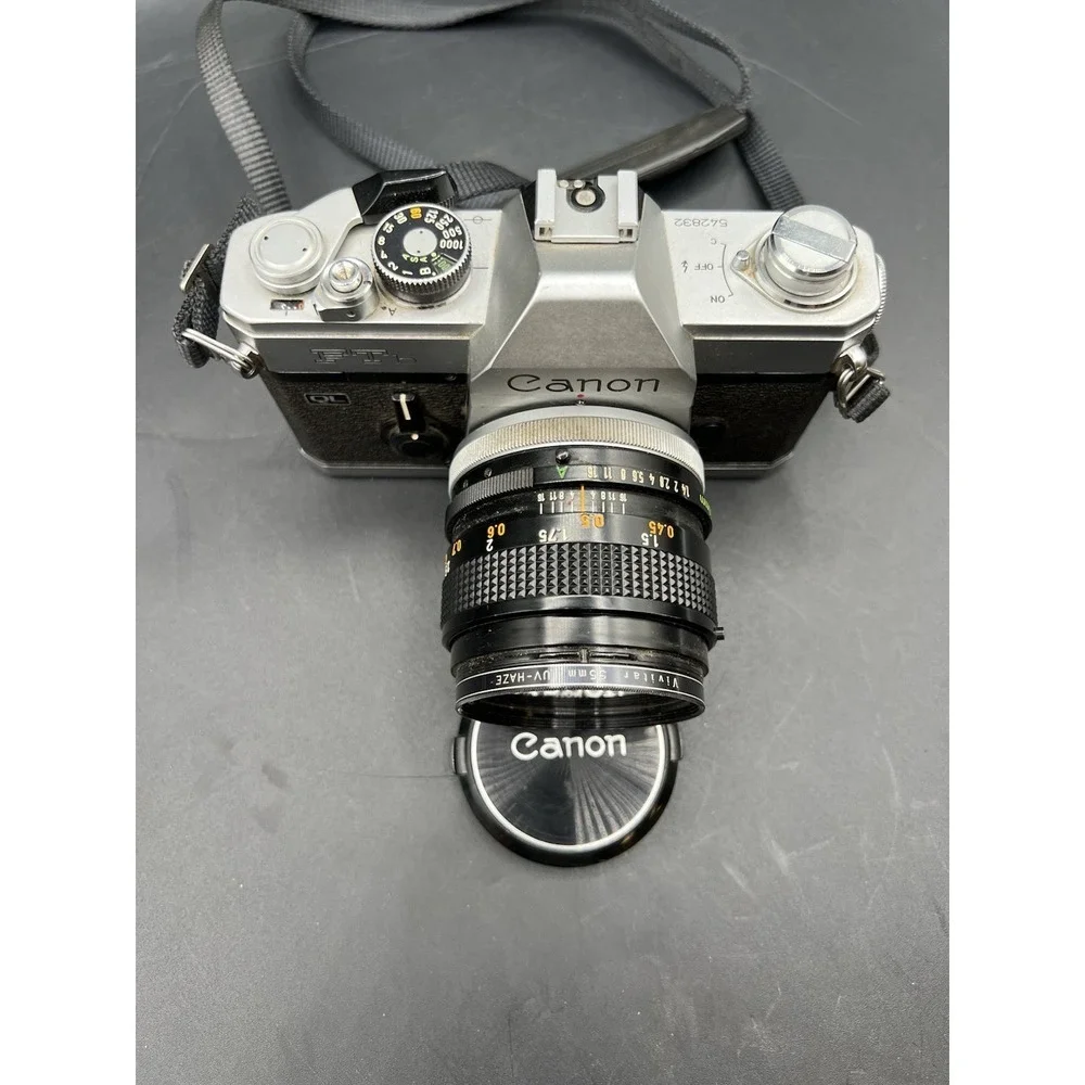Canon FTb QL 35mm SLR Film Camera with 50mm f/1.4 FD Lens- Tested & Working!